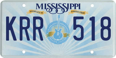 MS license plate KRR518