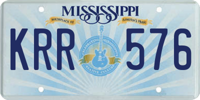 MS license plate KRR576