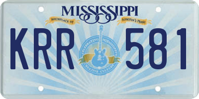 MS license plate KRR581