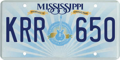 MS license plate KRR650