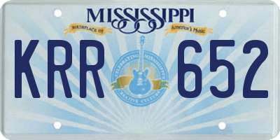 MS license plate KRR652