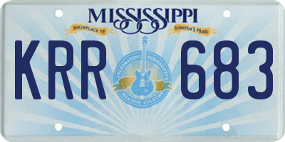 MS license plate KRR683