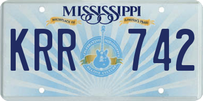 MS license plate KRR742