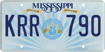MS license plate KRR790