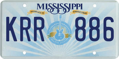 MS license plate KRR886