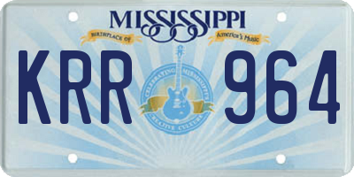 MS license plate KRR964