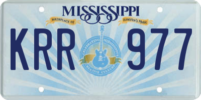 MS license plate KRR977