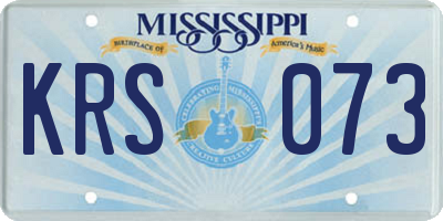 MS license plate KRS073