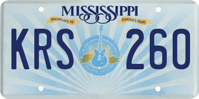 MS license plate KRS260