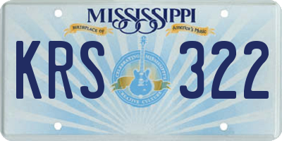 MS license plate KRS322