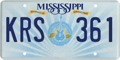 MS license plate KRS361