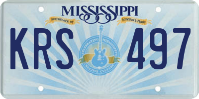 MS license plate KRS497