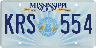 MS license plate KRS554