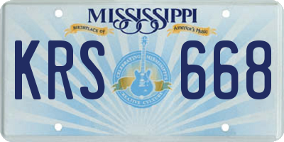 MS license plate KRS668