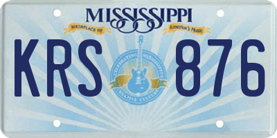 MS license plate KRS876