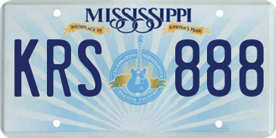 MS license plate KRS888