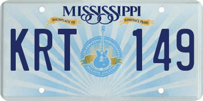 MS license plate KRT149
