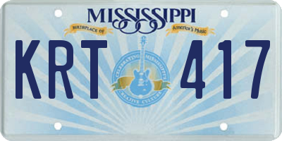 MS license plate KRT417