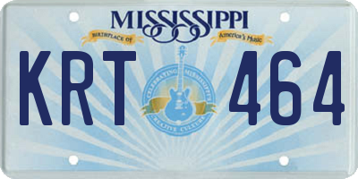 MS license plate KRT464