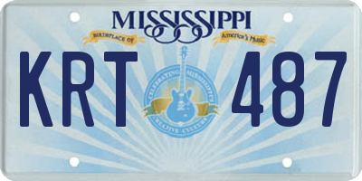 MS license plate KRT487