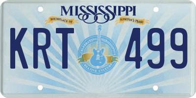 MS license plate KRT499