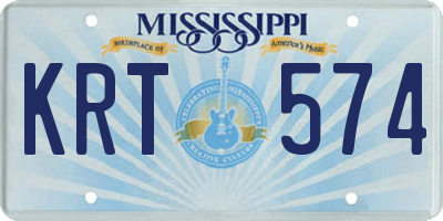 MS license plate KRT574