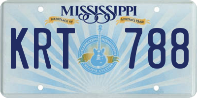 MS license plate KRT788