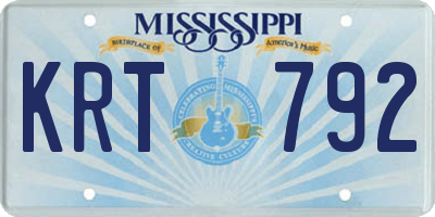 MS license plate KRT792