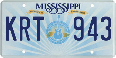 MS license plate KRT943