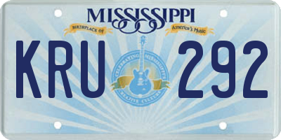 MS license plate KRU292