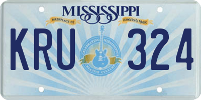 MS license plate KRU324