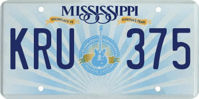 MS license plate KRU375