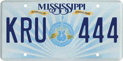 MS license plate KRU444