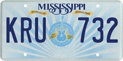 MS license plate KRU732