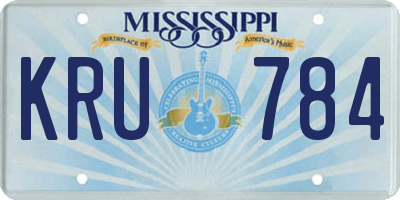 MS license plate KRU784