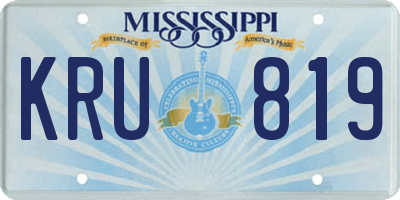 MS license plate KRU819