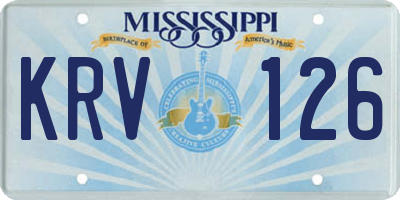 MS license plate KRV126