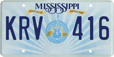 MS license plate KRV416