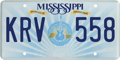 MS license plate KRV558