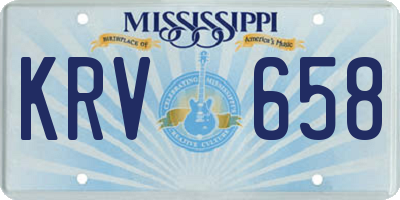 MS license plate KRV658