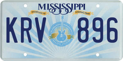 MS license plate KRV896