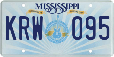 MS license plate KRW095