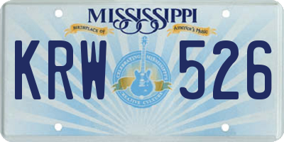 MS license plate KRW526