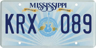 MS license plate KRX089