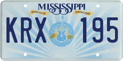 MS license plate KRX195