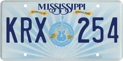MS license plate KRX254