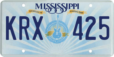 MS license plate KRX425