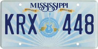 MS license plate KRX448