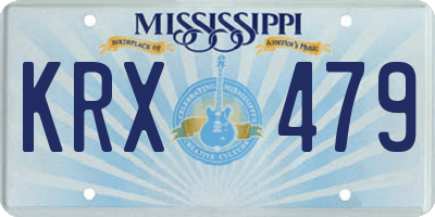MS license plate KRX479