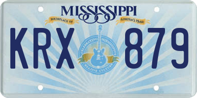 MS license plate KRX879